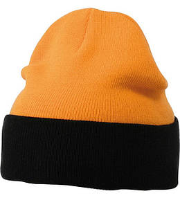 Шапка двоколірна MORB Жовтогарячий/Чорний