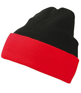 Шапка двоколірна MBLR Чорний/Червоний