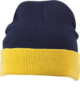 Шапка двоколірна MNGY Темно-синій/Жовтий