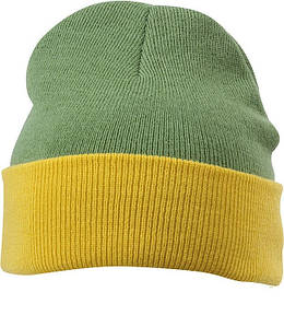 Шапка двоколірна MOLY Оливковий/Жовтий