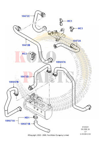 Патрубок печки Ford Transit Connect , Focus 1.8TDCI Форд Транзит ...