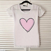 Женская летняя футболка с Розовым сердечком