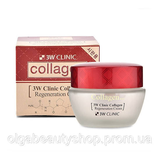 Крем для лица с коллагеном 3W Clinic Collagen Regeneration Cream 60ml - фото 1 - id-p1141938851