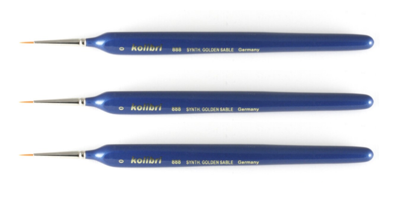 Набір пензлів Kolibri 888 No0 синтетика, 3 шт., фото 1