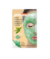 Тканевая кислородная маска с экстрактом зеленого чая PUREDERM Deep Purifying Green O2 Bubble Mask Green Tea