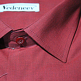 Бордова чоловіча сорочка з довгим рукавом, фото 3