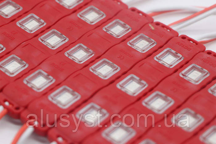 Світлодіодний 3-led-модуль smd 5730 <unk> 12 V <unk> 1.4 W, IP65, червоний