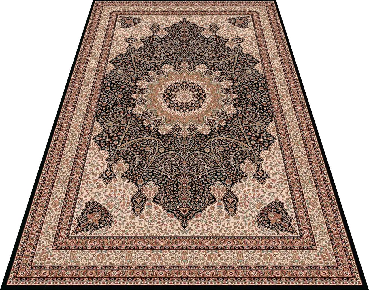 Килим європейська класика NAIN 1285/701 2Х3 Чорний прямокутник