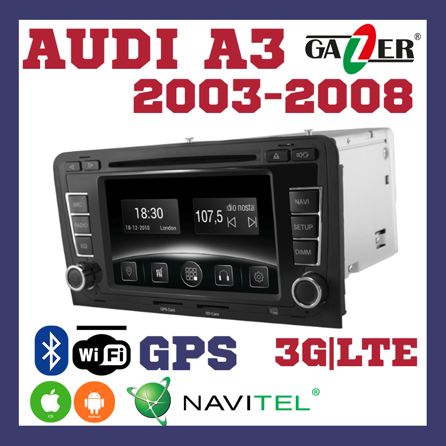 Штатна магнітола AUDI A3 (2003-2008) Gazer CM6007-8P