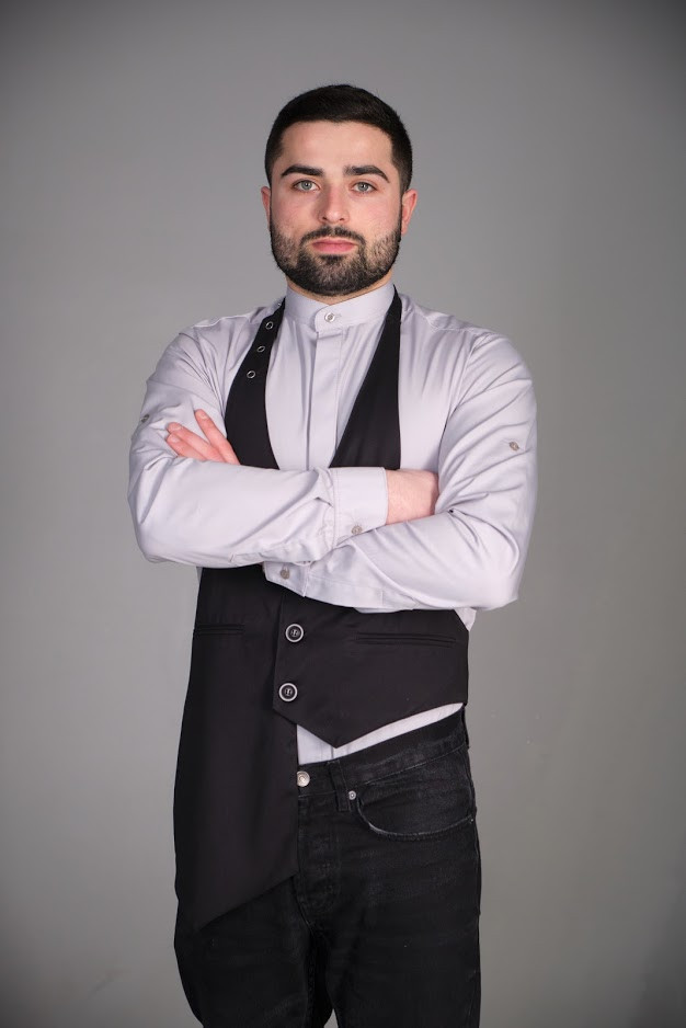 Чоловічий жилет для офіціанта і бармена чорного кольору, фото 1