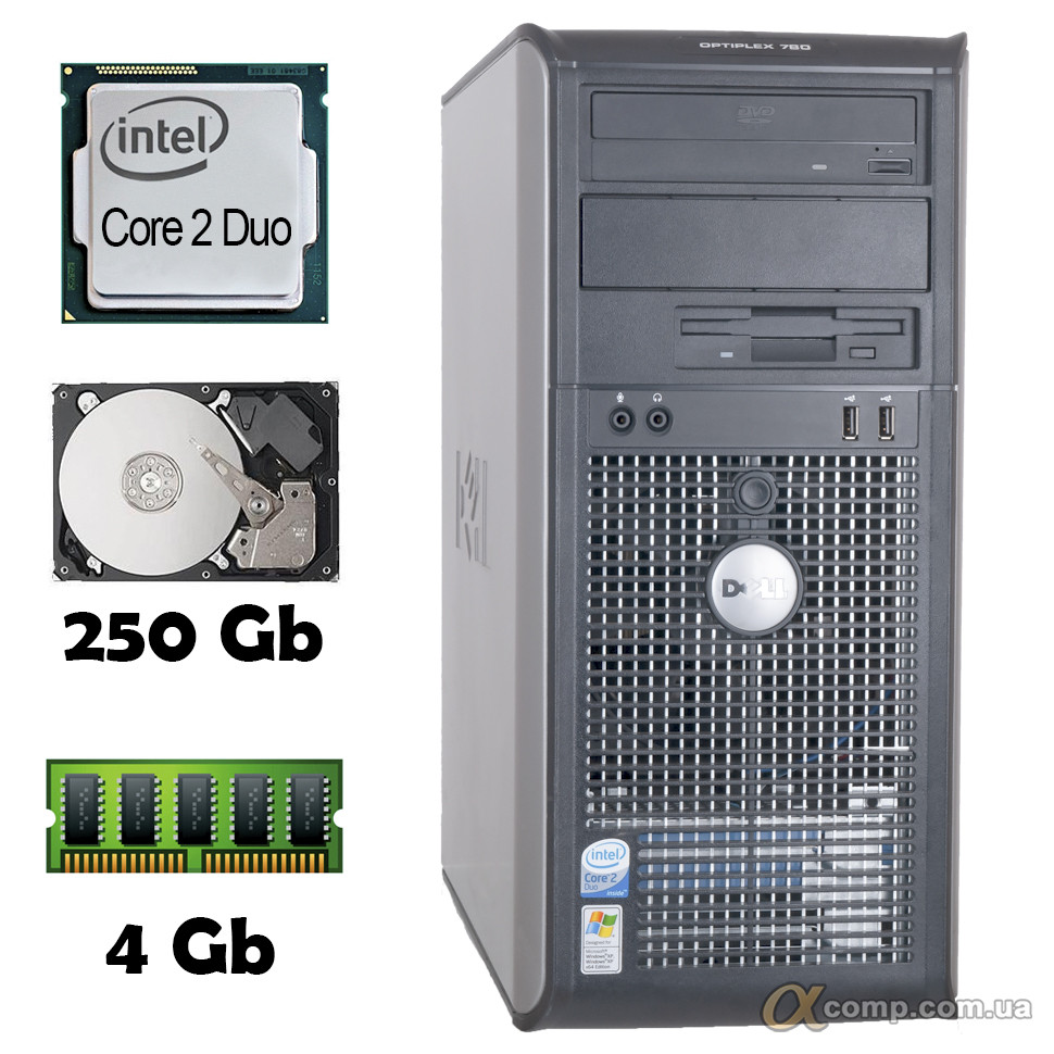 Комп'ютер Dell 780 (Core2Duo E8200/4Gb/250Gb) БУ