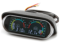 Цифровой датчик температуры воды и вольтметр 2 в 1, 12 В, 24 В ЖК-дисплей для легковых и грузовых автомобилей