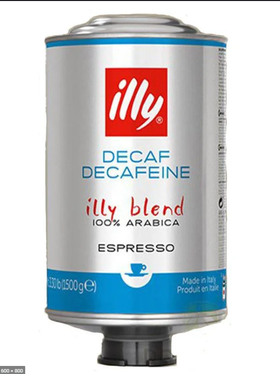 Кава в зернах illy Decaffeinated 1,5 кг кг ж/б Італія (Іллі в банці без кофеїну)