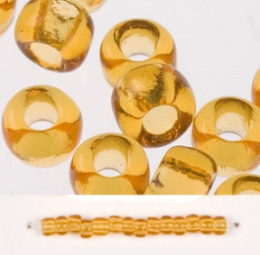 Бісер Preciosa Чехія №10070, бурштиновий, прозорий, фото 1