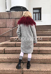 Пальто на дівчинку з хутряним коміром з Лами