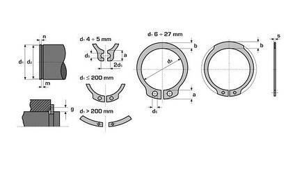 Кільце стопорне зовнішне Днар027 (DIN 471-027) АПП, фото 2