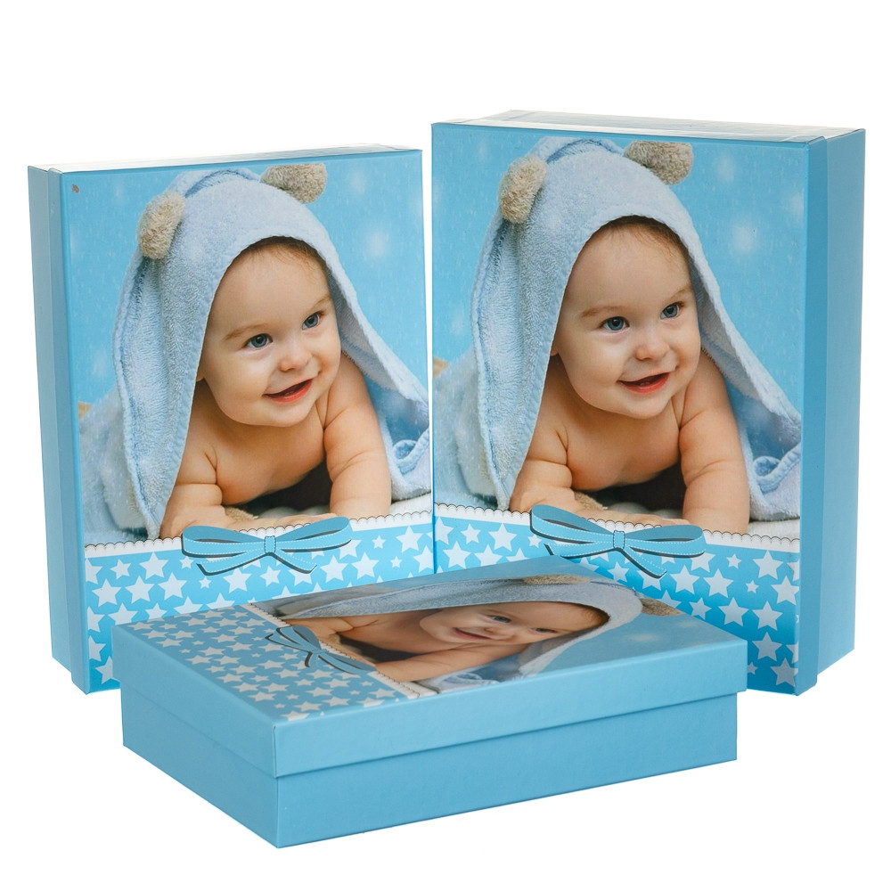 Подарункові коробки до дня народження "Baby boy" 3 розміру в наборі (можна поштучно)