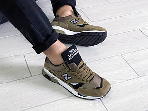 Замшеві чоловічі кросівки New Balance 1500,темно зелені, фото 2
