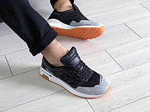 Замшеві чоловічі кросівки New Balance 1500,чорно-сірі, фото 2