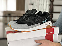 Замшеві чоловічі кросівки New Balance 1500,чорно-сірі, фото 3