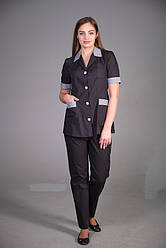 Костюм для покоївки з коротким рукавом чорного кольору
