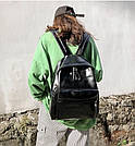Жіночий рюкзак чорний великий з екошкіри Diehe (AV241), фото 7