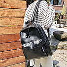 Жіночий рюкзак чорний великий з екошкіри Diehe (AV241), фото 4