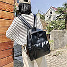 Жіночий рюкзак чорний великий з екошкіри Diehe (AV241), фото 3