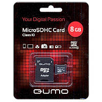 Карта памяти QUMO 8GB class 10 + SD адаптер