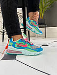 Кросівки жіночі Nike Air Max 270 React "Blue Lagoon". Живе фото. топ, фото 7
