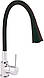 Змішувач для кухні QТ Spring з гнучким гумовим чорним гусаком, фото 6