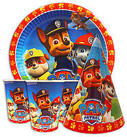 Набір для дитячого дня народження "Щенячий патруль" Тарілки -10 шт Стаканчики - 10 шт Ковпачки - 10 шт