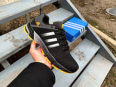 Чоловічі кросівки Adidas Marathon Black/Orange чорні з жовтогарячим, фото 4