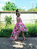Подовжене плаття дитяче з шикарним шлейфом, фото 3