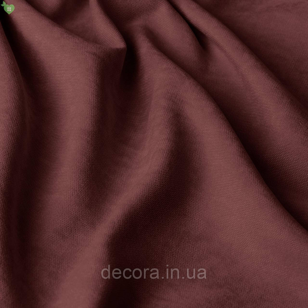 Римська штора із однотонної тканини велюр, світло-бордовий 121000v15