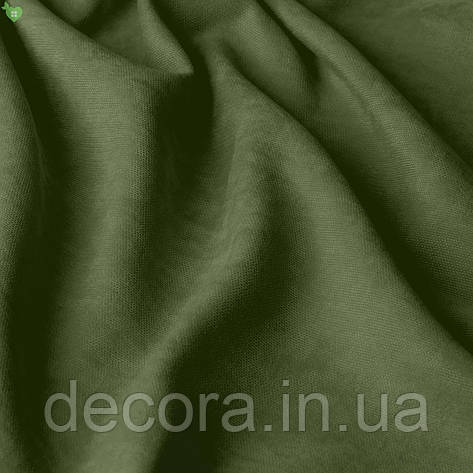 Римська штора із однотонної тканини велюр, темно-оливковий 121000v24, фото 2