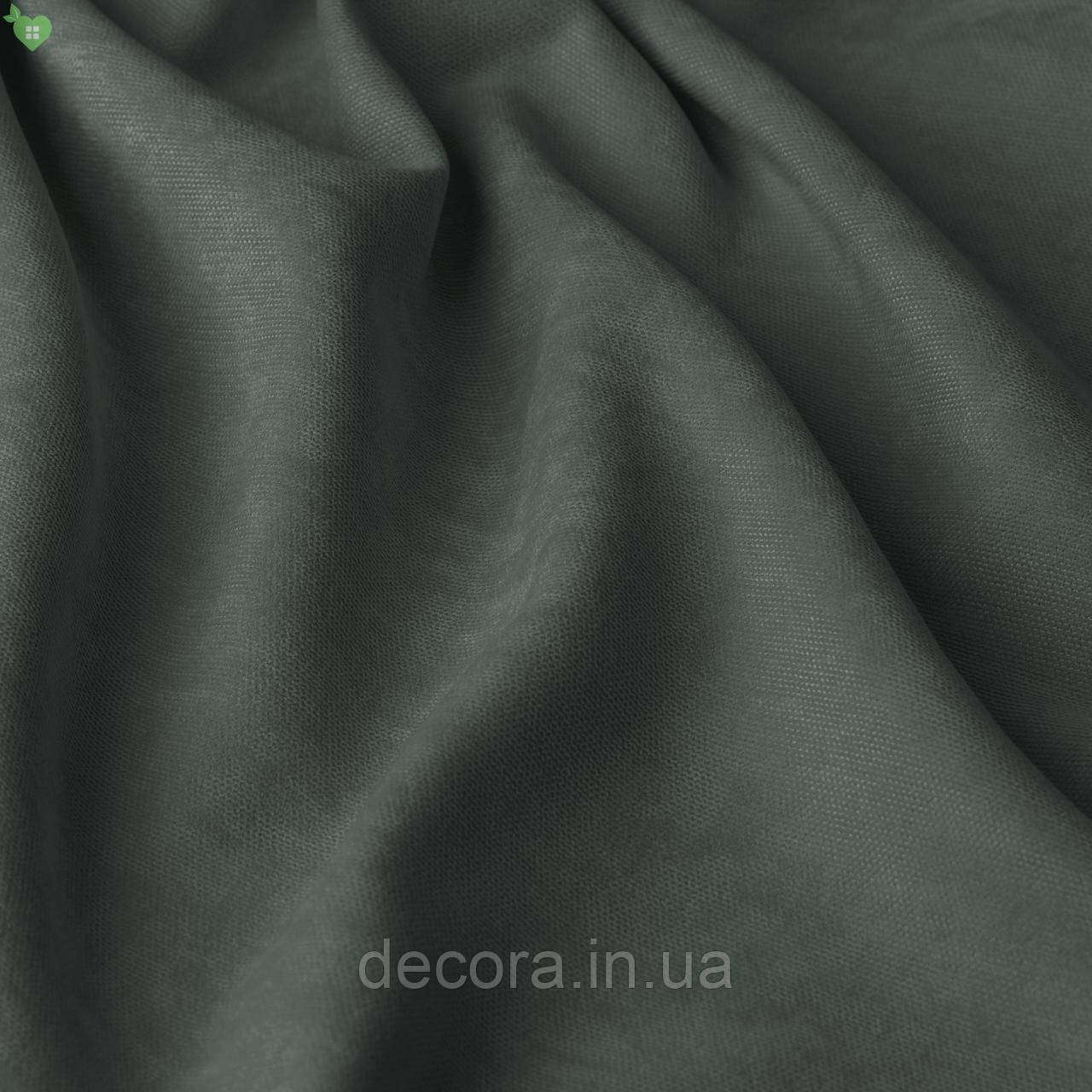 Римська штора із однотонної тканини велюр, темно-сірий 121000v35 1400*1700