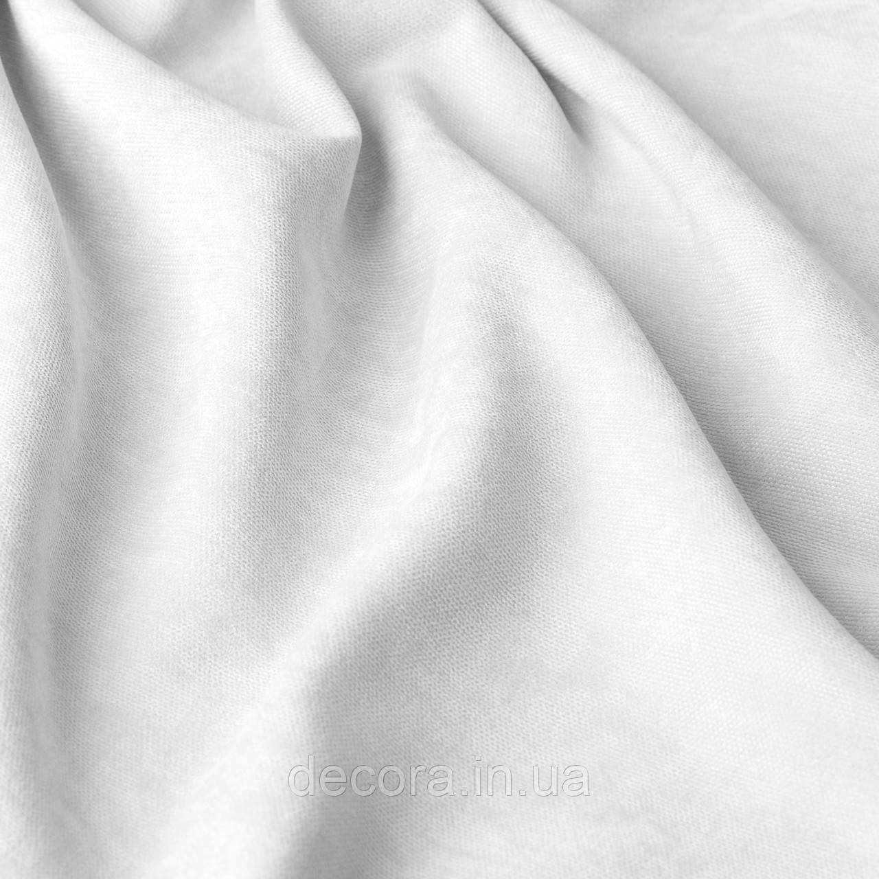 Однотонна декоративна тканина велюр білого кольору, Туреччина 121000v37