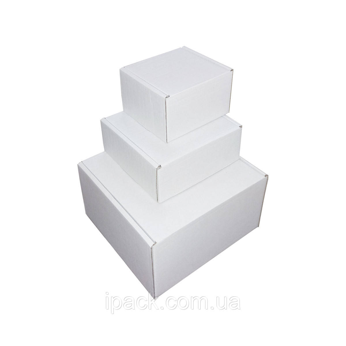 Коробка картонна самозбірна 225х160х50 мм біла мікрогофрокартон