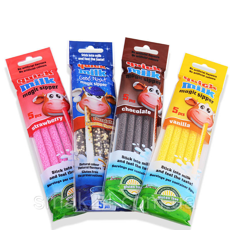 Трубочки для молока Chocolate Quick Milk Magic Sipper Flavour (5x6г ...