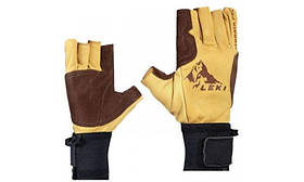 Рукавички Leki Ferrata Pro коричневі з шкіри для активного відпочинку