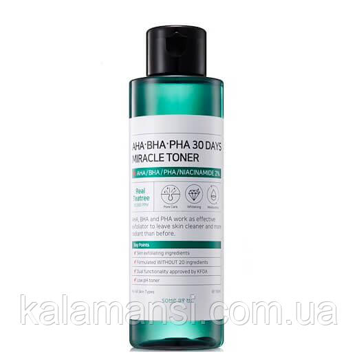 Кислотний очисний тонер для проблемної шкіри Some By Mi AHA BHA PHA 30 Days Miracle Toner 150 мл