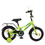 Дитячий велосипед PROF1 14д. Y14225 Prime, салатовий,дзвінок,додаткові колеса, фото 5