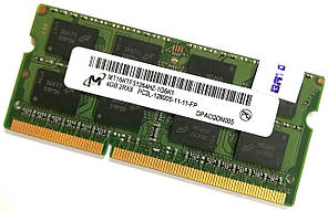 Оперативна пам'ять для ноутбука Micron SODIMM DDR3L 4Gb 1600MHz 12800s 2R8 CL11 (MT16KTF51264HZ-1G6K1) Б/У
