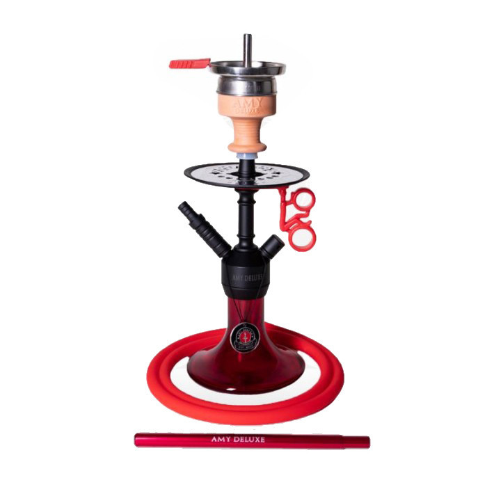 Кальян AMY Deluxe 071.03 Alu Jewel S висота 40 см на 1 персону червоний