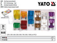 Запобіжники автомобільні YATO MAXI, в асортименті, 24 шт YT-83140