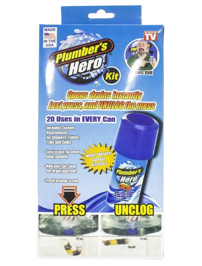 Набор для прочистки унитаза и канализационных труб вантуз Plumber's Hero - фото 2 - id-p1142335252