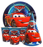 Набір для дитячого дня народження " Тачки" Тарілки — 10 шт Стаканчики — 10 шт Ковпачки — 10 шт.