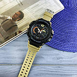 Водонепроникний цифровий наручний годинник Skmei 1343 Black-Khaki Wristband, фото 4