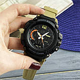 Водонепроникний цифровий наручний годинник Skmei 1343 Black-Khaki Wristband, фото 5